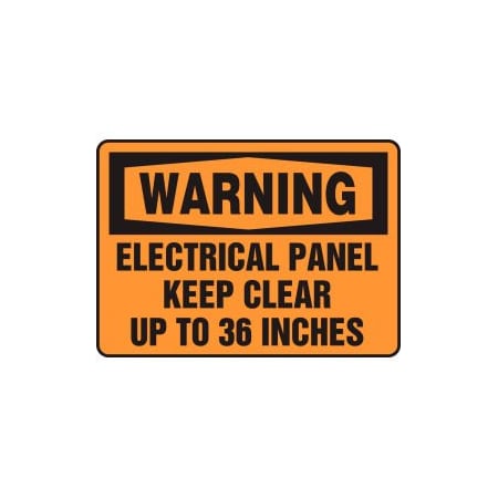 Accuform Accuform Warning Sign, Electrical Panel Keep Clear Up To 36 Inches, 10inW x 7inH, Aluminum MELC309VA